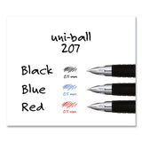 Signo 207 Retractable Gel Pen, Micro 0.5 Mm, Black Ink, Smoke-black Barrel, Dozen