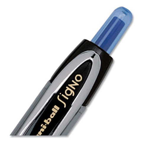 Signo 207 Retractable Gel Pen, Micro 0.5 Mm, Black Ink, Smoke-black Barrel, Dozen