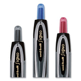 Signo 207 Retractable Gel Pen, Micro 0.5 Mm, Black Ink, Smoke-black Barrel, Dozen