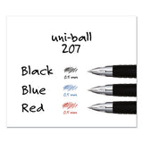 Signo 207 Retractable Gel Pen, Micro 0.5 Mm, Blue Ink, Smoke-black-blue Barrel, Dozen