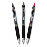 Signo 207 Retractable Gel Pen, Micro 0.5 Mm, Red Ink, Smoke-black-red Barrel, Dozen