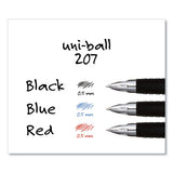 Signo 207 Retractable Gel Pen, Micro 0.5 Mm, Red Ink, Smoke-black-red Barrel, Dozen
