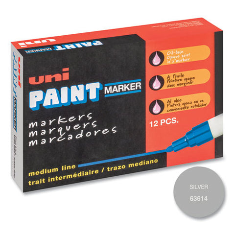 Permanent Marker, Medium Bullet Tip, Metallic Silver