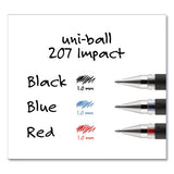 207 Impact Stick Gel Pen, Bold 1mm, Black Ink, Silver-black Barrel