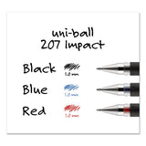 207 Impact Stick Gel Pen, Bold 1mm, Blue Ink, Black Barrel