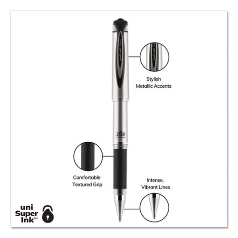 207 Impact Stick Gel Pen, Bold 1mm, Blue Ink, Black Barrel
