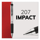 207 Impact Retractable Gel Pen, Bold 1mm, Black Ink, Black Barrel