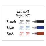 Signo Retractable Gel Pen, 0.7mm, Blue Ink, Blue-metallic Barrel, Dozen