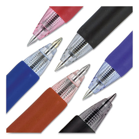Signo Retractable Gel Pen, 0.7mm, Red Ink, Red-metallic Barrel, Dozen