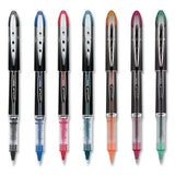 Vision Elite Stick Roller Ball Pen, Super-fine 0.5 Mm, Black Ink, Black Barrel
