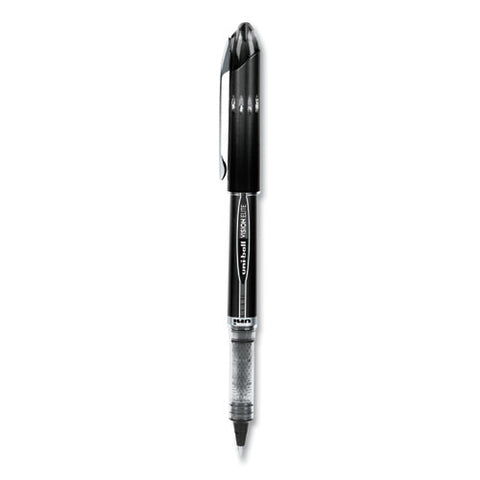 Vision Elite Stick Roller Ball Pen, Super-fine 0.5 Mm, Black Ink, Black Barrel