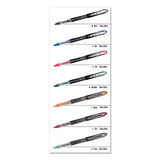 Vision Elite Stick Roller Ball Pen, Super-fine 0.5 Mm, Black Ink, Black Barrel