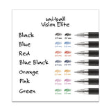Vision Elite Stick Roller Ball Pen, Super-fine 0.5 Mm, Black Ink, Black Barrel