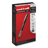 Vision Elite Stick Roller Ball Pen, Super-fine 0.5 Mm, Black Ink, Black Barrel