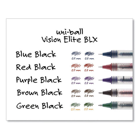 Vision Elite Stick Roller Ball Pen, 0.5 Mm, Blue-black Ink, Black-blue Barrel