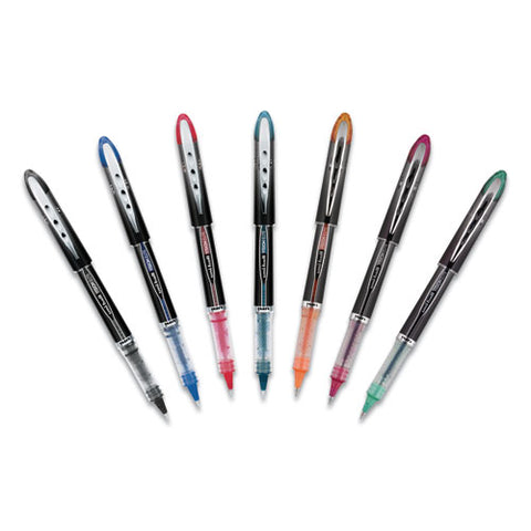 Vision Elite Stick Roller Ball Pen, Super-fine 0.5 Mm, Red Ink, Black-red Barrel