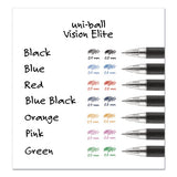 Vision Elite Stick Roller Ball Pen, Super-fine 0.5 Mm, Red Ink, Black-red Barrel