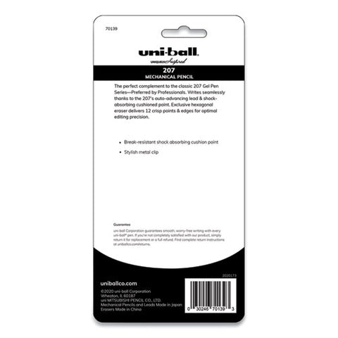 207 Mechanical Pencil With Lead And Eraser Refills, 0.7 Mm, Hb (#2), Black Lead, Assorted Barrel Colors, 3-set