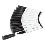 Medium Point Low-odor Dry-erase Markers With Erasers, Black, Dozen