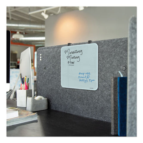 Cubicle Glass Dry Erase Board, 12 X 12, White