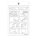 Floating Glass Dry Erase Board, 48 X 36, White