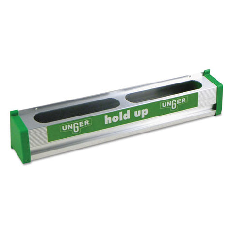 Hold Up Aluminum Tool Rack, 18w X 3.5d X 3.5h, Aluminum-green