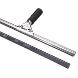 Ergotec Replacement Squeegee Blades, 18" Wide, Black Rubber, Soft, 12-pack