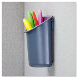 Recycled Plastic Cubicle Pencil Cup, 4 1-4 X 2 1-2 X 5, Charcoal