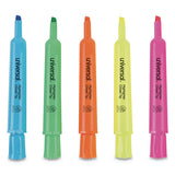Desk Highlighters, Chisel Tip, Assorted Colors, 5-set