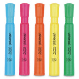 Desk Highlighters, Chisel Tip, Assorted Colors, 5-set