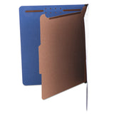 Bright Colored Pressboard Classification Folders, 1 Divider, Letter Size, Cobalt Blue, 10-box
