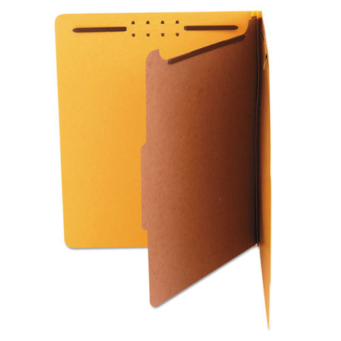 Bright Colored Pressboard Classification Folders, 1 Divider, Letter Size, Yellow, 10-box