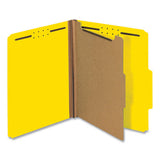 Bright Colored Pressboard Classification Folders, 1 Divider, Letter Size, Yellow, 10-box
