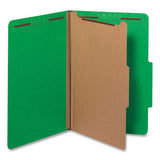 Bright Colored Pressboard Classification Folders, 1 Divider, Legal Size, Emerald Green, 10-box
