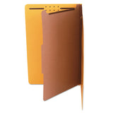 Bright Colored Pressboard Classification Folders, 1 Divider, Legal Size, Yellow, 10-box
