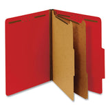 Bright Colored Pressboard Classification Folders, 2 Dividers, Letter Size, Ruby Red, 10-box