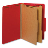 Bright Colored Pressboard Classification Folders, 2 Dividers, Legal Size, Ruby Red, 10-box
