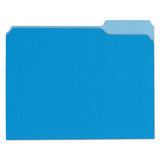 Deluxe Colored Top Tab File Folders, 1-3-cut Tabs, Letter Size, Blue-light Blue, 100-box