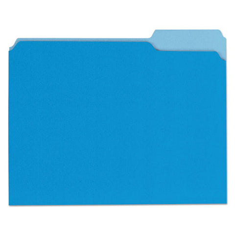 Deluxe Colored Top Tab File Folders, 1-3-cut Tabs, Letter Size, Blue-light Blue, 100-box