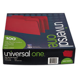 Deluxe Colored Top Tab File Folders, 1-3-cut Tabs, Letter Size, Red-light Red, 100-box
