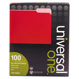 Deluxe Colored Top Tab File Folders, 1-3-cut Tabs, Letter Size, Red-light Red, 100-box