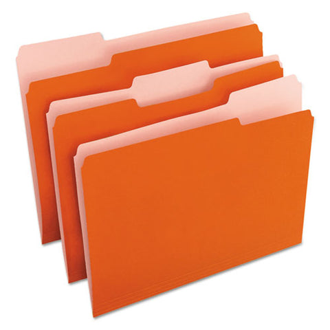 Deluxe Colored Top Tab File Folders, 1-3-cut Tabs, Letter Size, Orange-light Orange, 100-box