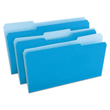 Deluxe Colored Top Tab File Folders, 1-3-cut Tabs, Legal Size, Blue-light Blue, 100-box