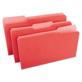 Deluxe Colored Top Tab File Folders, 1-3-cut Tabs, Legal Size, Red-light Red, 100-box