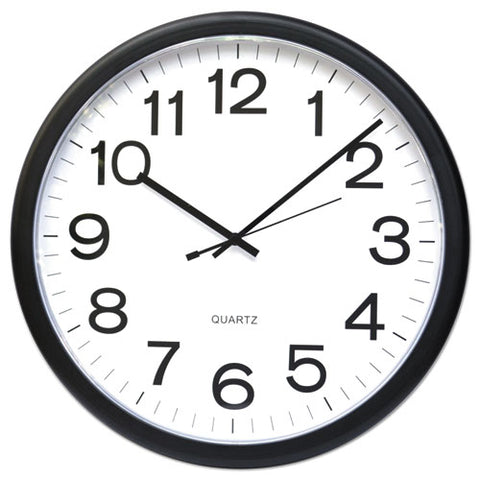 Round Wall Clock, 13.5" Overall Diameter, Black Case, 1 Aa (sold Separately)