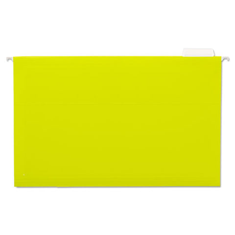Deluxe Bright Color Hanging File Folders, Legal Size, 1-5-cut Tab, Yellow, 25-box