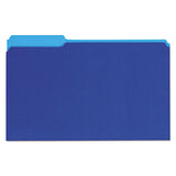 Interior File Folders, 1-3-cut Tabs, Legal Size, Blue, 100-box