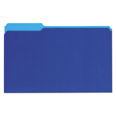 Interior File Folders, 1-3-cut Tabs, Legal Size, Blue, 100-box