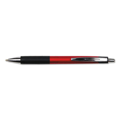 Comfort Grip Retractable Ballpoint Pen, Medium 1mm, Red Ink-barrel, Dozen