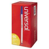 Stick Ballpoint Pen Value Pack, Medium 1mm, Blue Ink, Gray Barrel, 60-pack